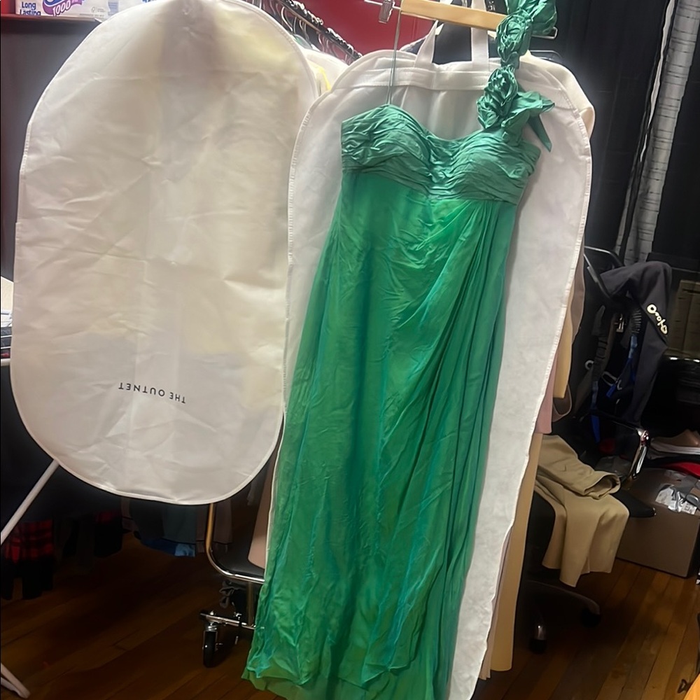 Rickie Freeman for Teri Jon Green One Shoulder Gown